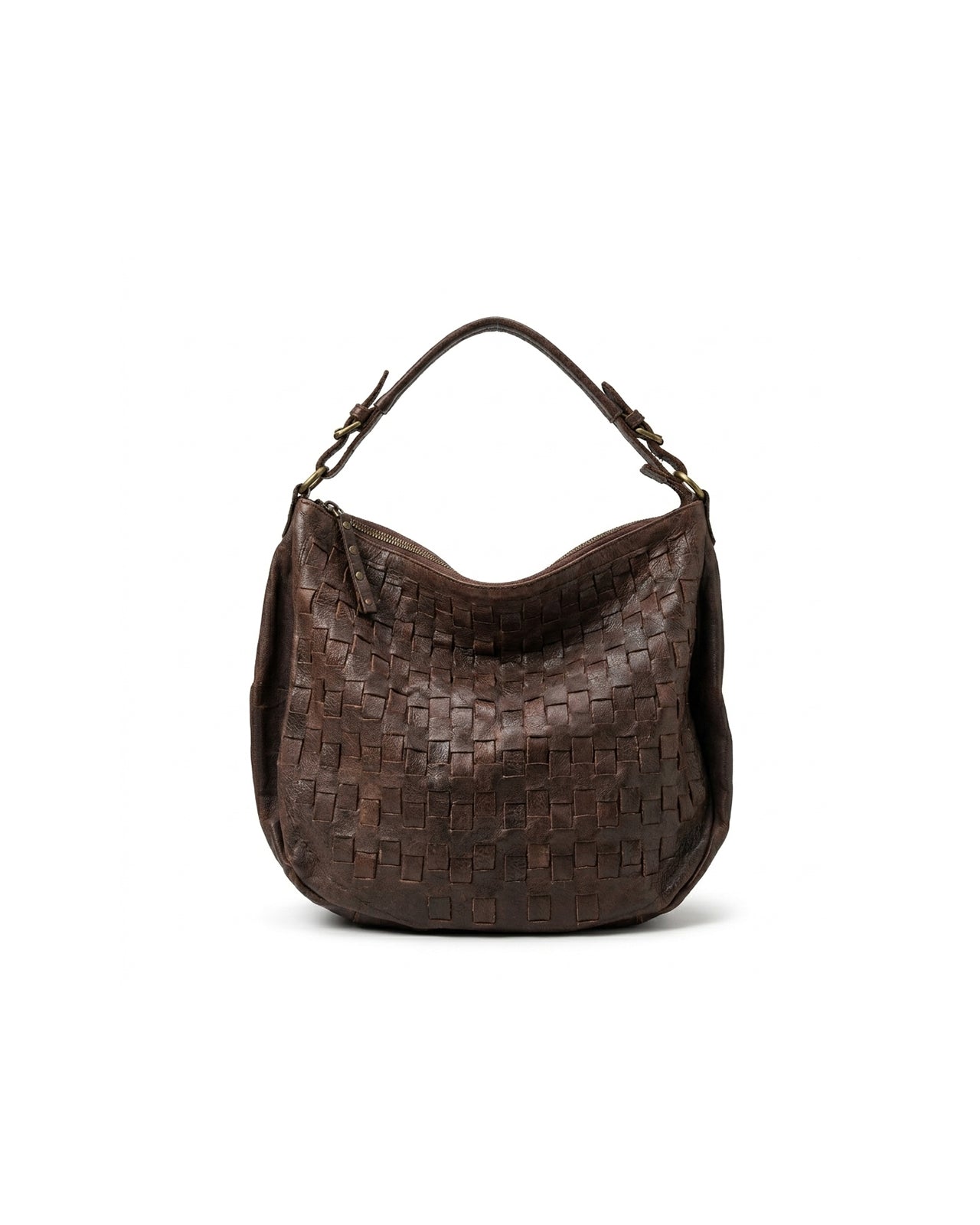 archive Woven Leather Hobo Shoulder Bag