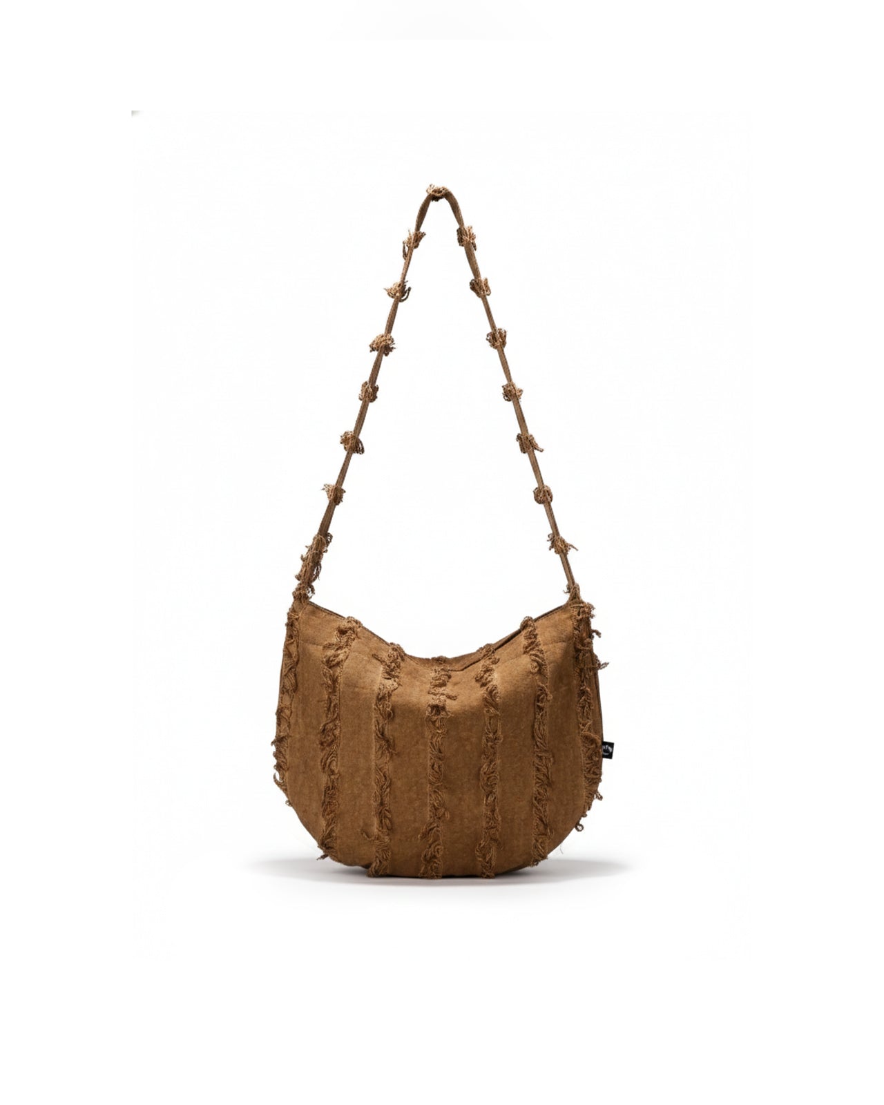 MATKEI “Caramel & Aono” Handmade Cotton-Linen Fringe Crossbody Bag