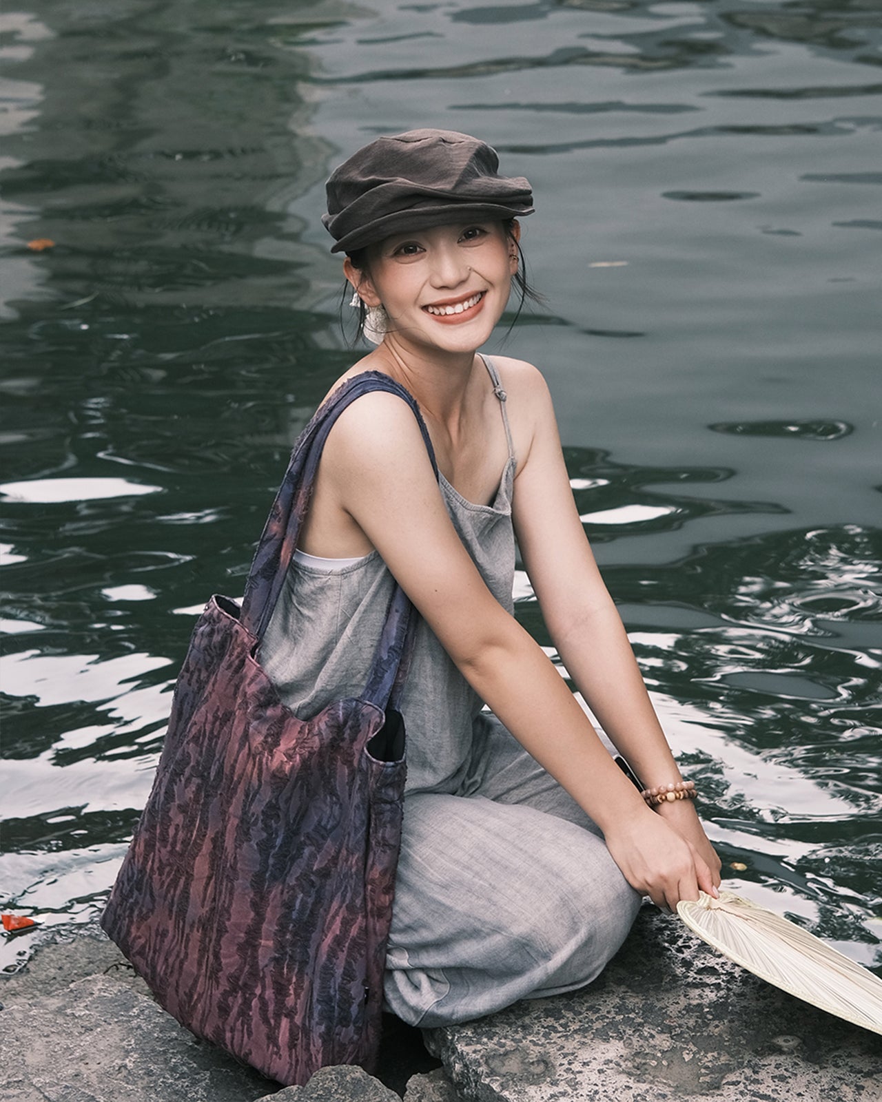 MATKEI “Violet Tide” Handmade Tie-Dye Canvas Tote Bag
