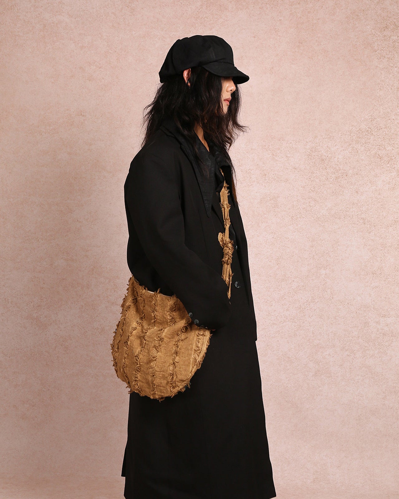 MATKEI “Caramel & Aono” Handmade Cotton-Linen Fringe Crossbody Bag