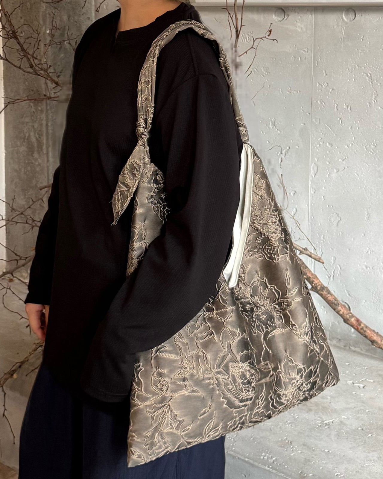 MATKEI “Gilded Glow” Jacquard Triangle Crossbody Bag