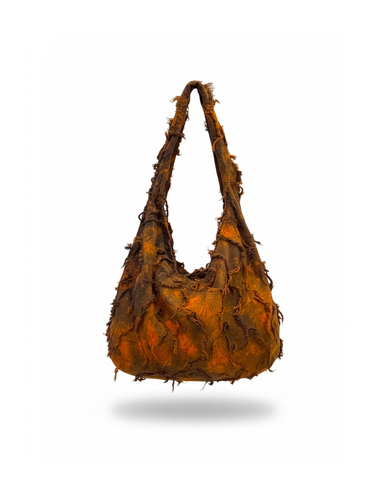 MATKEI “Orange Fireworks” Tie-Dye Fringe Oval Bag