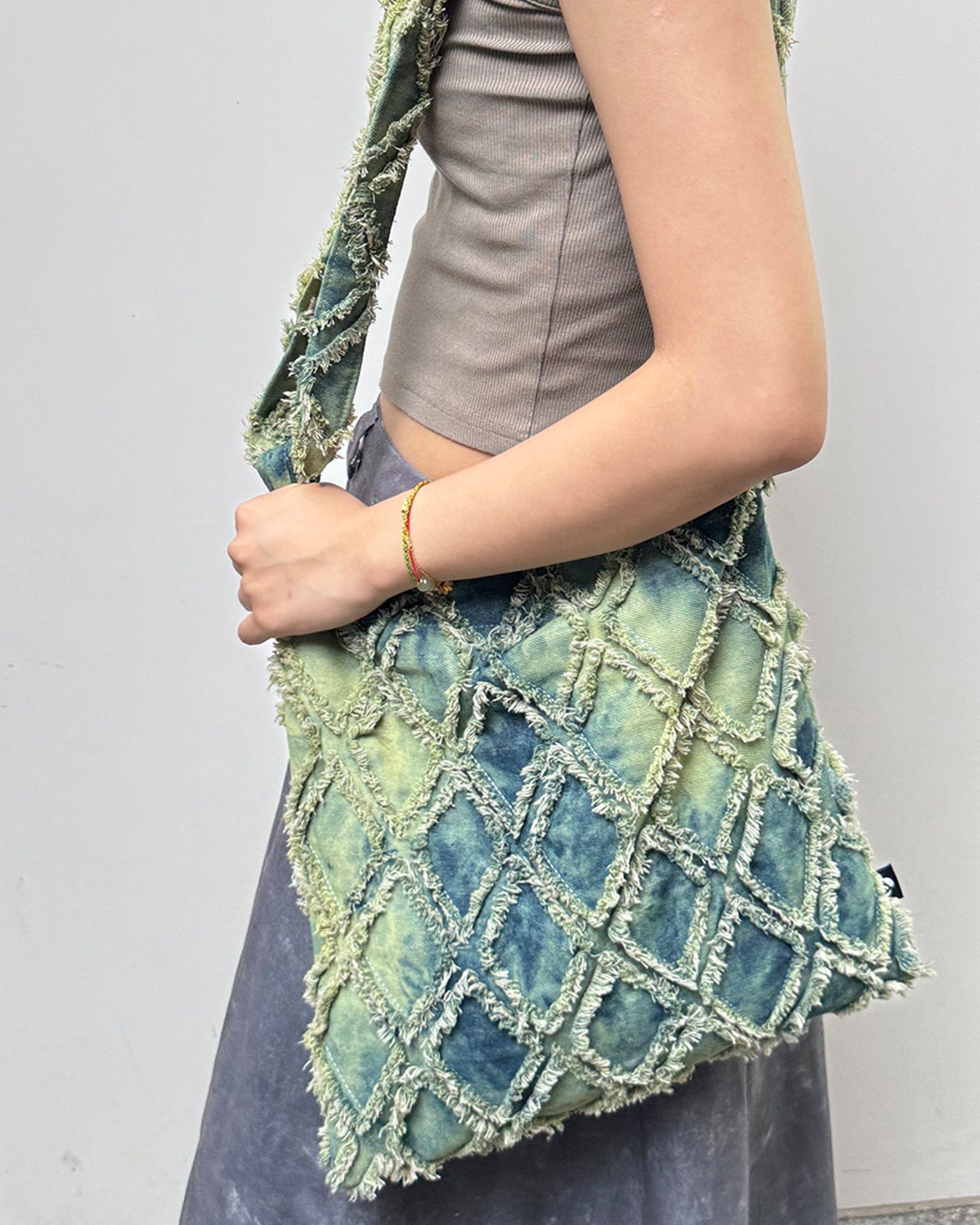 MATKEI “Matcha Green” Washed Denim Crossbody Bag